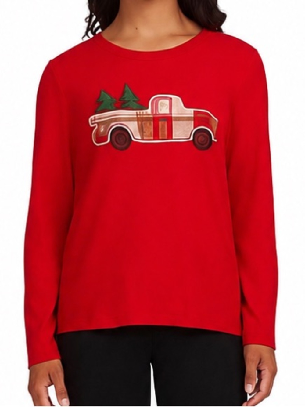 Women’s Eddie Bauer Holiday Pajama Top Sleepwear Long Sleeve Relaxed Fit Large‎